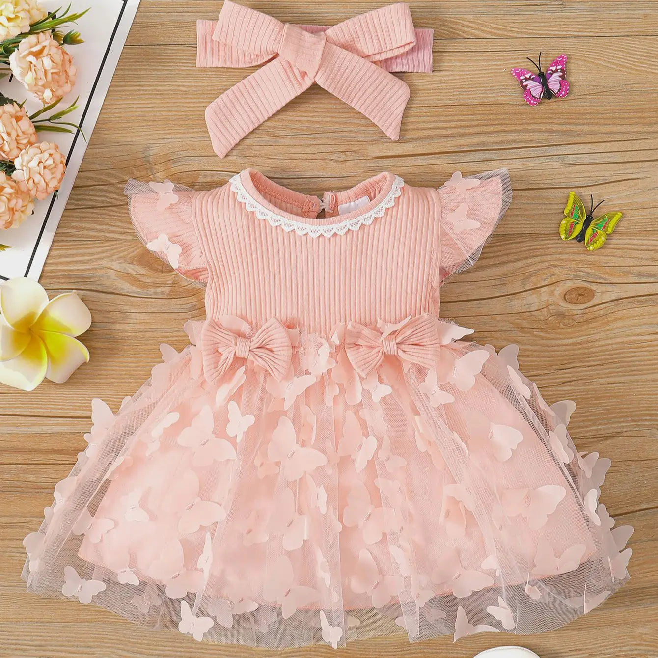 Baby Girls Butterfly Dress + Headband
