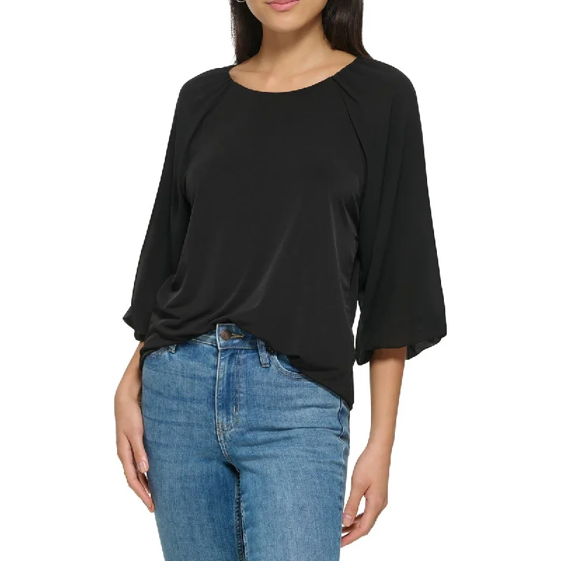Calvin Klein Womens Work Wear Office Blouse High Neck Blouse