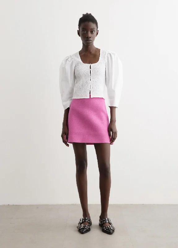 Cotton Poplin Smock Blouse Versatile Layering Blouse