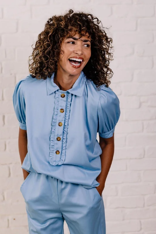 Flora Cotton Poplin Blouse Cotton Casual Blouse