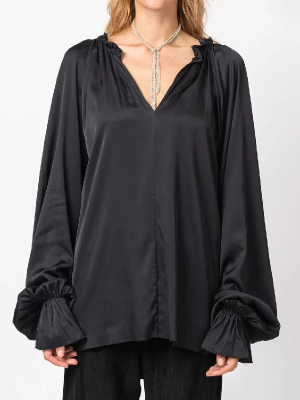 Ruffled V-Neck Blouse Boho Chic Blouse