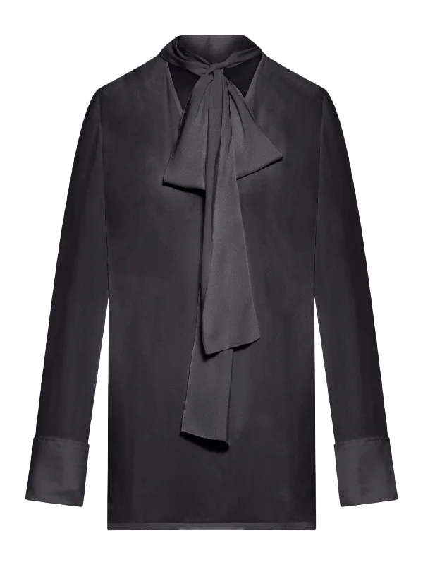 Silk blouse with sash Side Tie Blouse