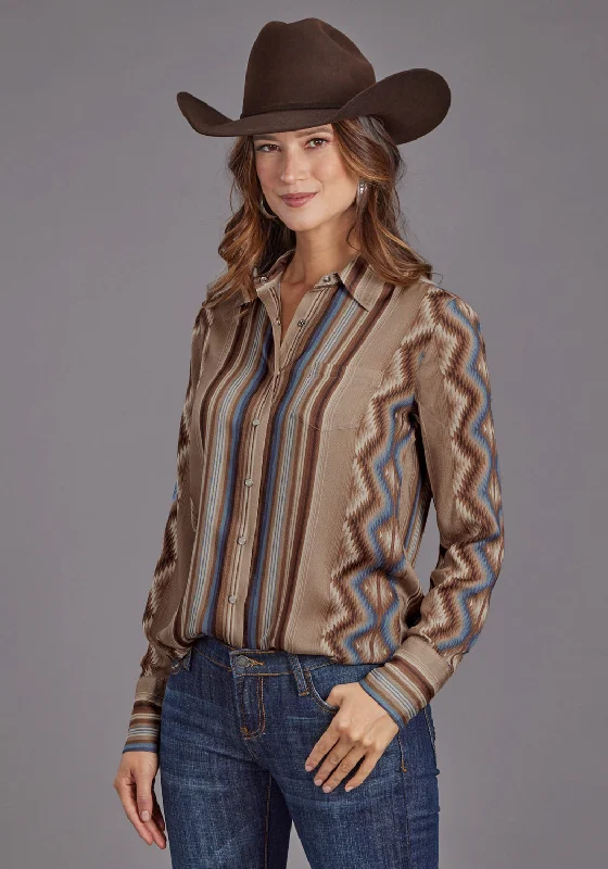 Stetson Womens Serape Herringbone Sand 100% Rayon L/S Blouse Casual Relaxed Fit Blouse Stetson Womens Serape Herringbone Sand 100% Rayon L/S Blouse Casual Relaxed Fit Blouse