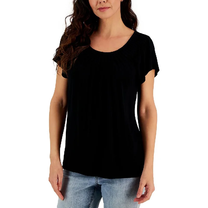 Style & Co. Womens Petites Scoop Neck Casual Blouse Vintage Lace Blouse