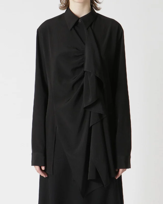 Front Gather Blouse Chic Off-Shoulder Blouse