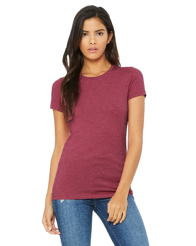 Bella+Canvas Ladies Favorite T-Shirt | Heather Raspbrry Polka Dot Checkered Tartan