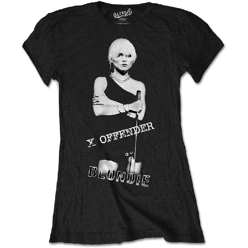 Blondie Ladies T-Shirt: X Offender Print Jacquard Patchwork