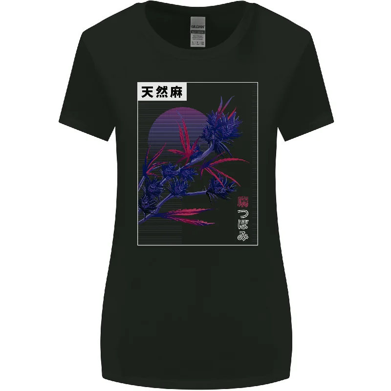 Cannabis Vaporwave Marijuana Weed Womens Wider Cut T-Shirt Chenille Blend Fleece Blend Nylon Blend Cannabis Vaporwave Marijuana Weed Womens Wider Cut T-Shirt Chenille Blend Fleece Blend Nylon Blend
