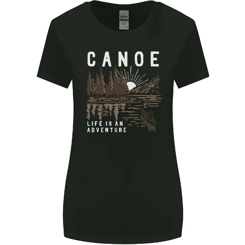 Canoe Adventure Canoeing Kayak Kayaking Womens Wider Cut T-Shirt Notch Collar Peter Pan Collar Cowl Neck Canoe Adventure Canoeing Kayak Kayaking Womens Wider Cut T-Shirt Notch Collar Peter Pan Collar Cowl Neck