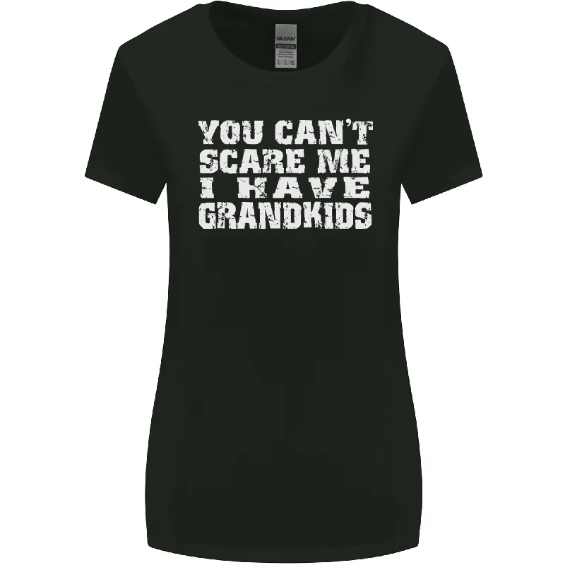 Cant Scare Me Grandkids Grandparents Day Womens Wider Cut T-Shirt Casual Formal Business