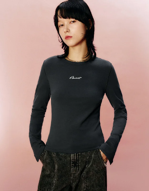 Crew Neck Knitted T-Shirt Fleece Fabric Down Fabric Feather Fabric