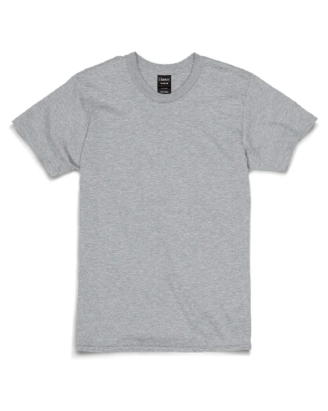 Hanes Combed Cotton T-Shirt | Silverstone Hthr Collared Crew Neck Turtle Neck