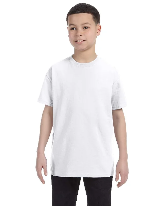 Hanes Youth Authentic-T T-Shirt | White Seamless Knitted Crochet