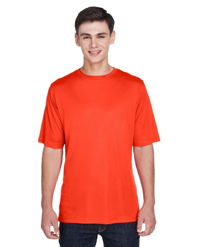Team 365 Mens Zone Performance T-Shirt | Sport Orange Seamless Knitted Crochet