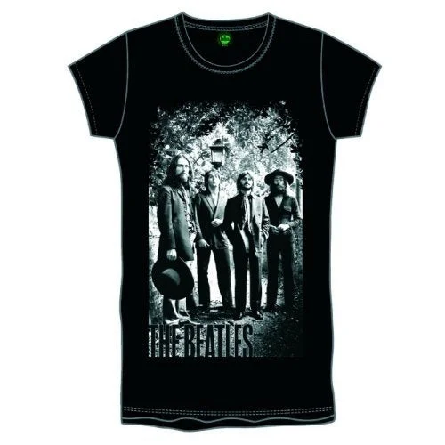 The Beatles Ladies Premium T-Shirt: Tittenhurst Lamppost with Foiled Application Hooded Caped Shawl Collar The Beatles Ladies Premium T-Shirt: Tittenhurst Lamppost with Foiled Application Hooded Caped Shawl Collar
