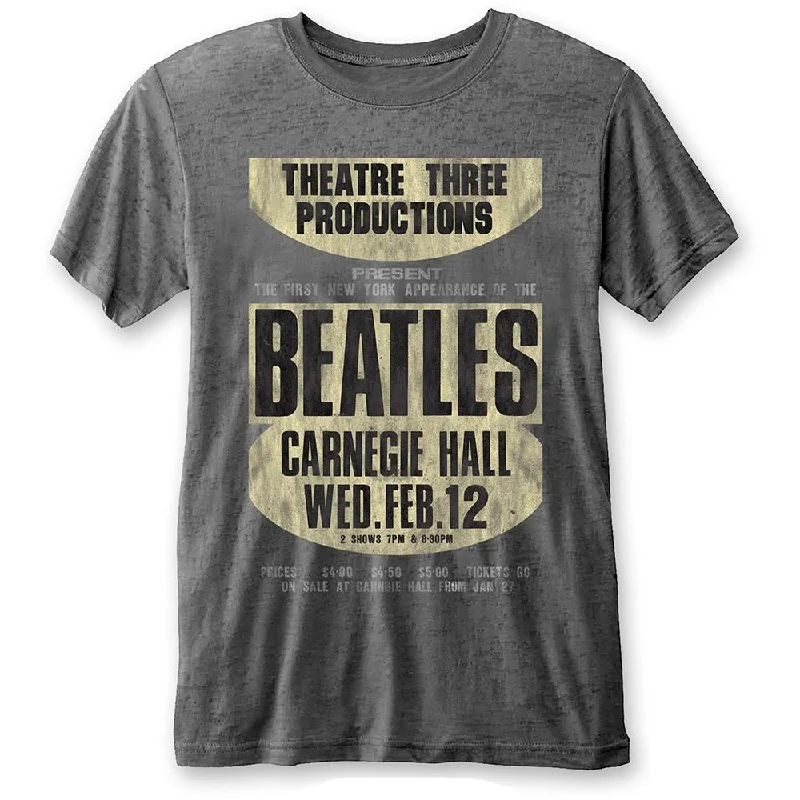The Beatles Unisex Fashion T-Shirt: Carnegie Hall (Burn Out) Houndstooth Herringbone Solid