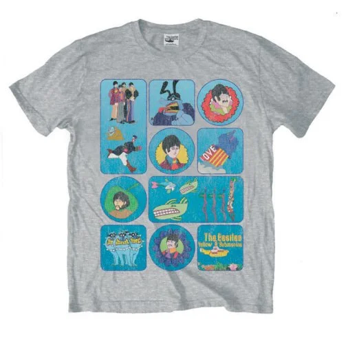 The Beatles Unisex Premium T-Shirt: Sub Montage Zippered Front Buttoned Front Snap Front