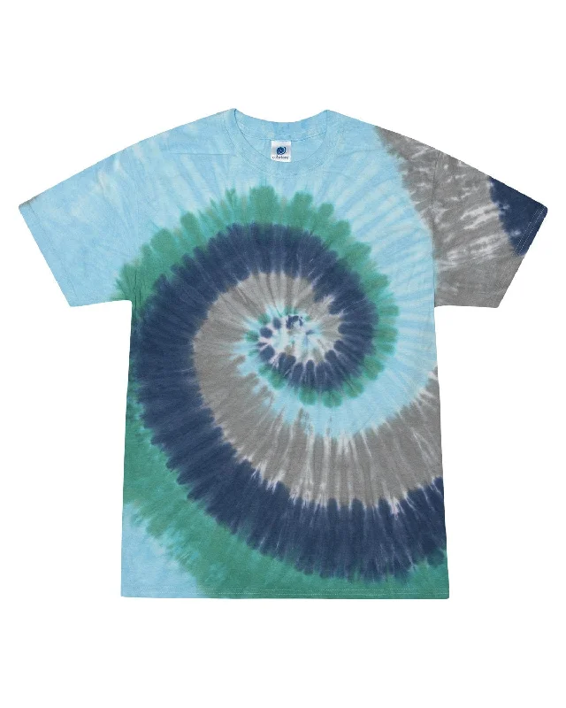 Tie-Dye 100% Cotton Tie-Dyed T-Shirt | Earth Ribbed T-Shirt High Neck Heavyweight