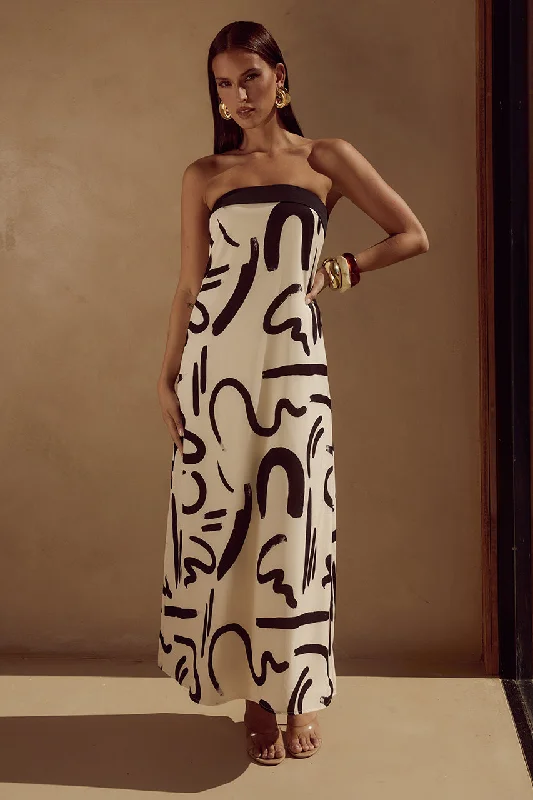ALBA MAXI DRESS - YORK SAND Elegant Sleeveless Maxi Dress
