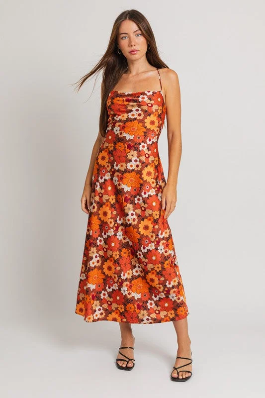 Autumn Blooms Maxi Dress Cozy Knit Maxi Dress