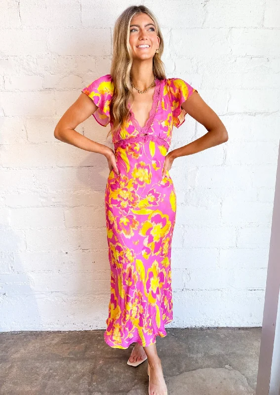 Beach Sunrise Maxi Dress Chic Boho Print Maxi Dress