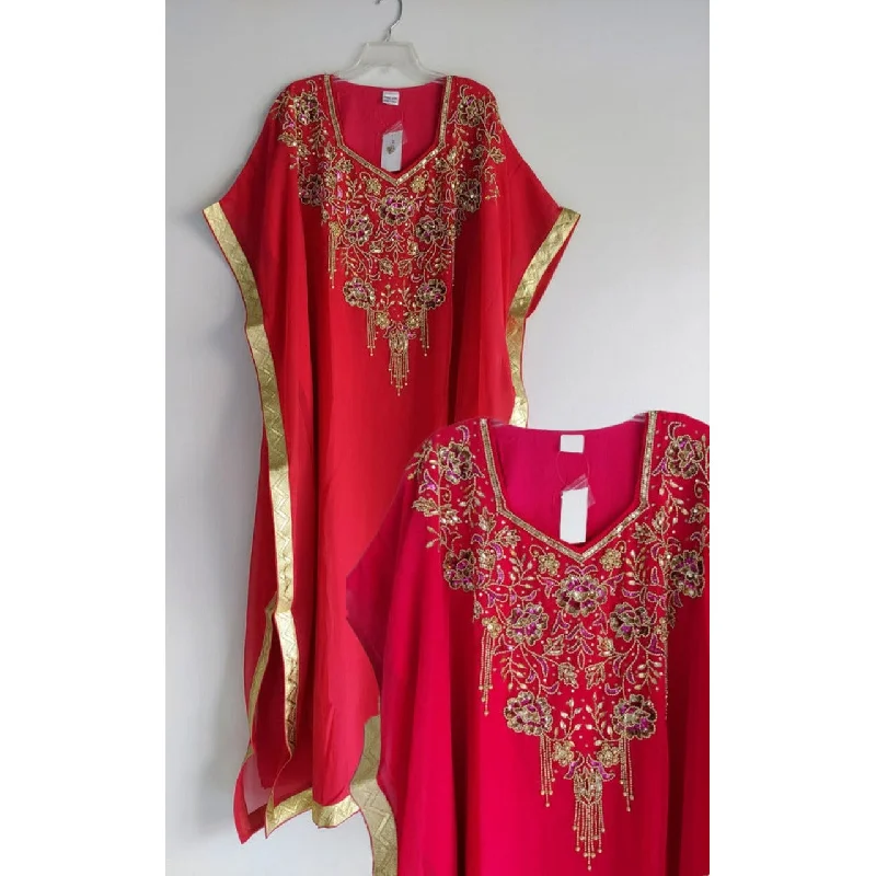 Moroccan Kaftan Maxi Dress Fashionable Chiffon Maxi Dress