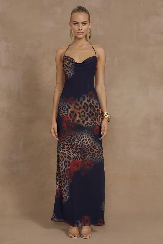 BENITO MAXI DRESS - BLACK LEOPARD Comfortable Casual Maxi Dress