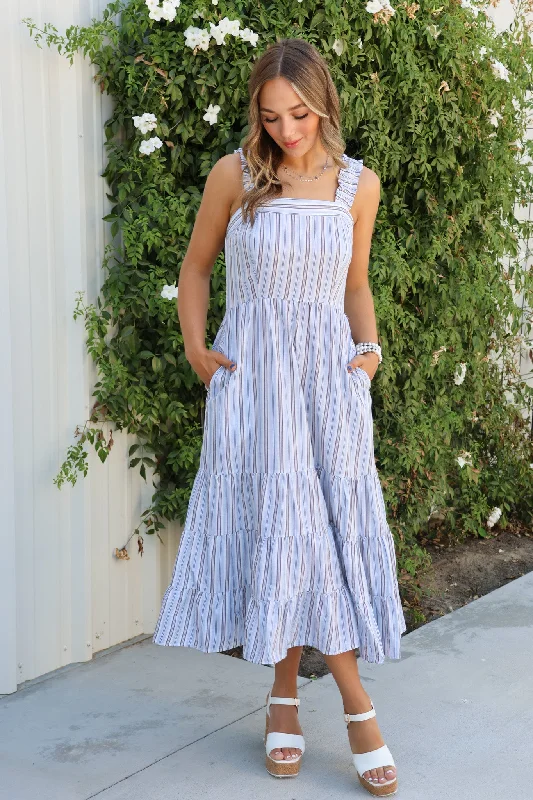 Boardwalk Babe Maxi Dress Trendy Button Front Maxi Dress