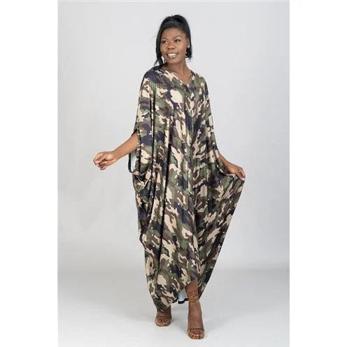 Camo Print Maxi Dress Stylish Boho Chic Maxi Dress