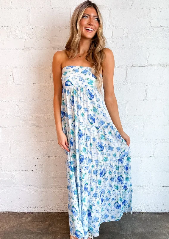 Dreamy Floral Maxi Dress Comfortable Maxi Dress with Belt