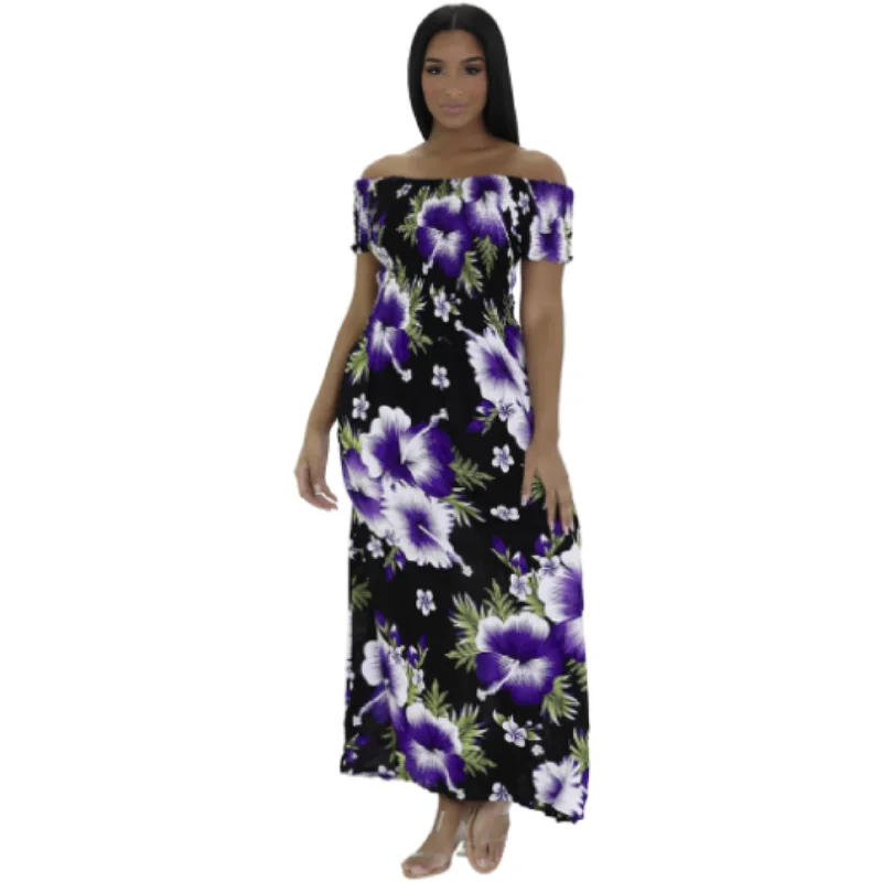 Floral Print Maxi Dress Elegant Maxi Dress with Belt