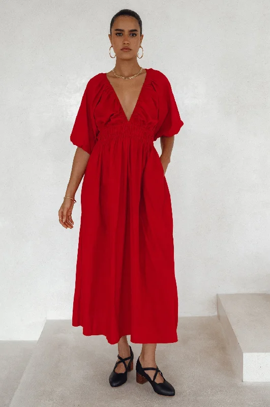 Kezas Cotton Maxi Dress Comfortable Maxi Dress with Sleeves