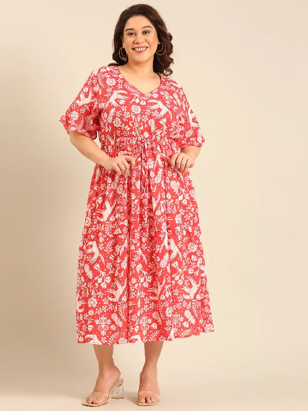 Maxi Dress With Waist Tie Comfortable Ruffle Maxi Dress