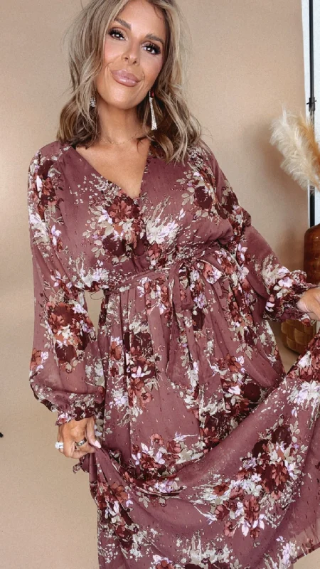 Midnight Enchantment Maxi Dress, Plum Classic V-Neck Maxi Dress