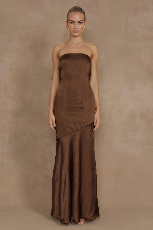 MULANI MAXI DRESS - ESPRESSO Stylish A-Line Maxi Dress