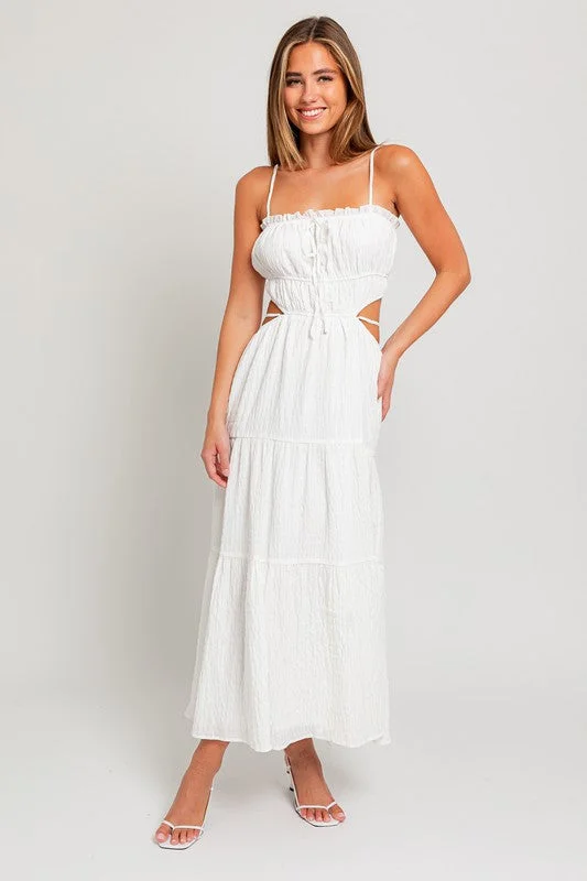 My Favorite Day White Maxi Dress Comfortable Maxi Dress with Sleeves