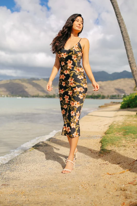 Silky Floral Slip Maxi Dress Comfortable Casual Maxi Dress