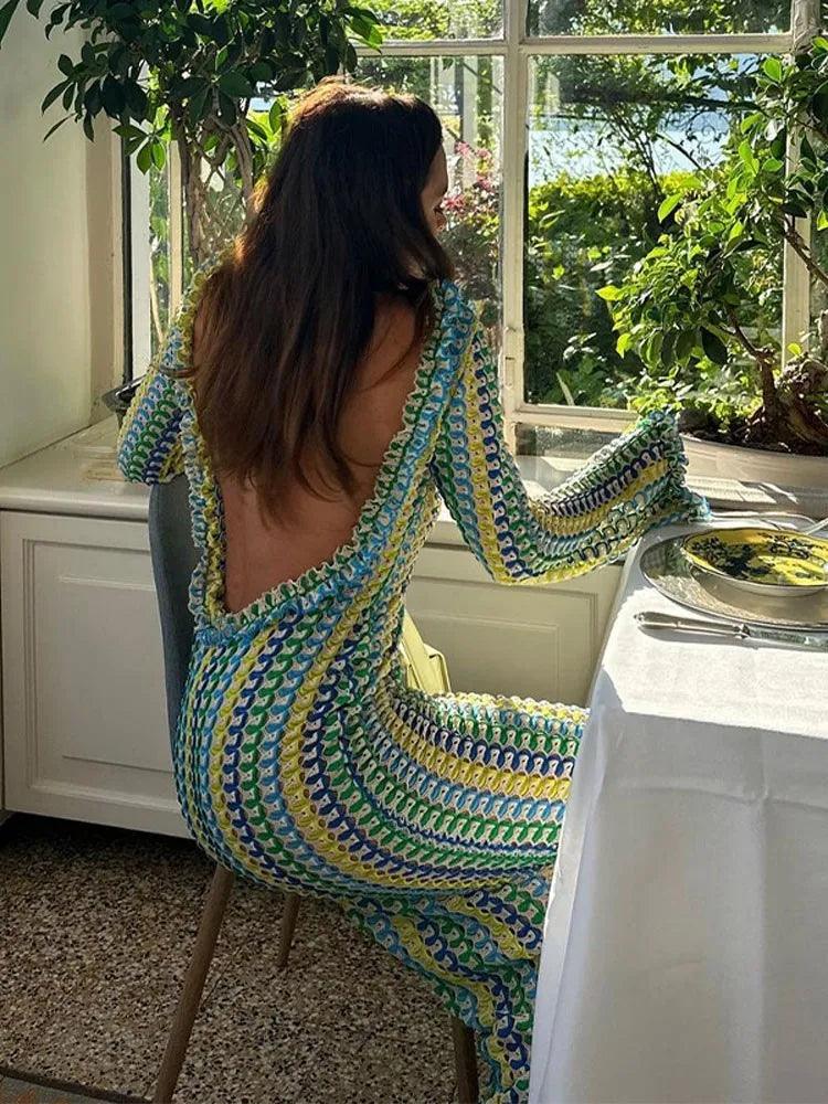 Sofia Crochet Maxi Dress Stylish Boho Chic Maxi Dress
