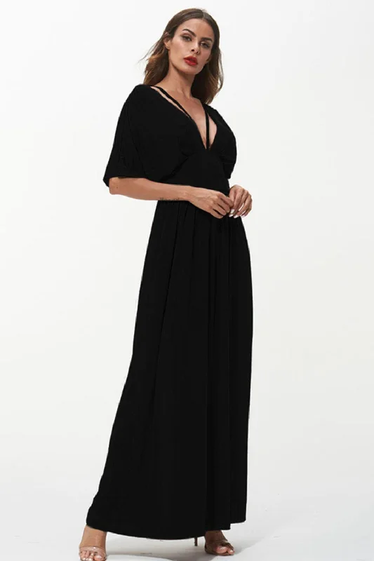 Strappy Neck Maxi Dress Trendy Floral Print Maxi Dress