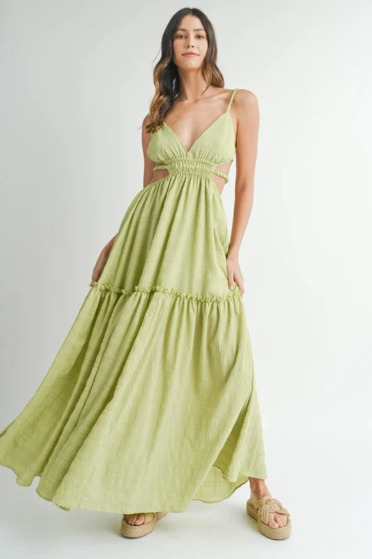 Summer Solstice Tiered Maxi Dress Fashionable High-Waist Maxi Dress