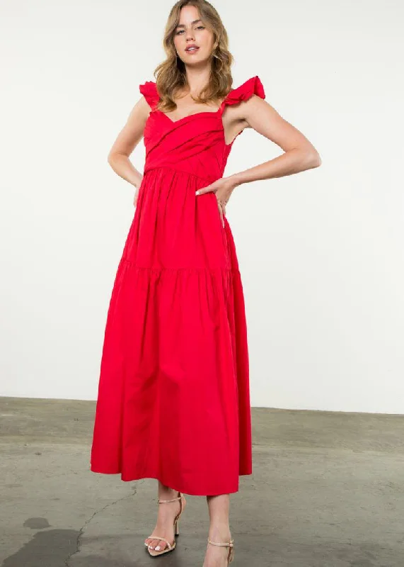THML Lilliana Tiered Poplin Maxi Dress ***FINAL SALE*** Chic Sleeveless Maxi Dress