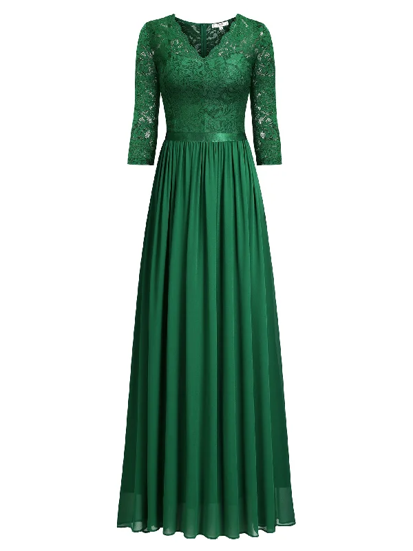 V Neckline Half Sleeves Maxi Dress Cozy Longline Maxi Dress