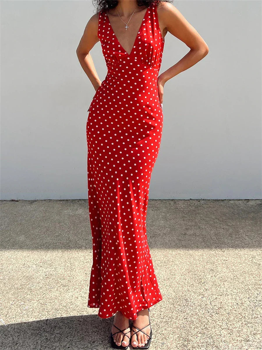 Vintage Print Long Tank Maxi Dress Trendy Maxi Dress with Belt