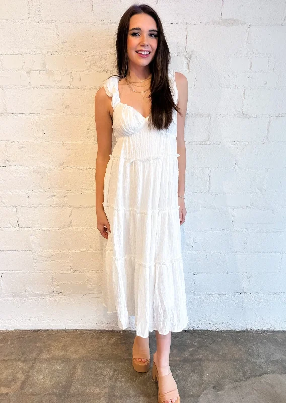 White Sands Sweetheart Maxi Dress Trendy Satin Maxi Dress