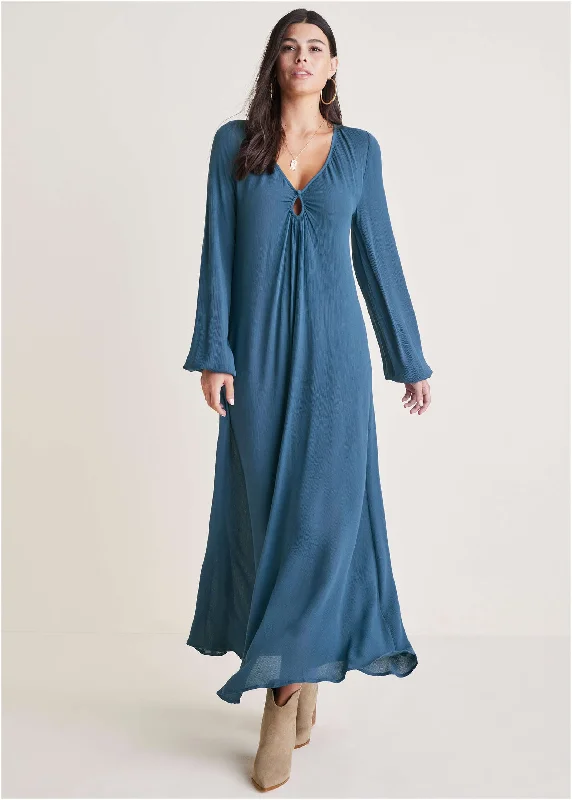 Keyhole Maxi Dress - Navy Classic Strapless Maxi Dress