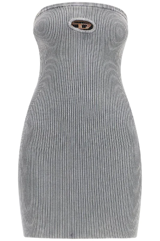 Strapless Mini Dress With  - Grey Trendy Wraparound Mini Dress