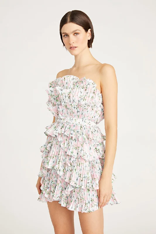 Reed Pleated Shell Mini Dress Elegant Sequin Mini Dress