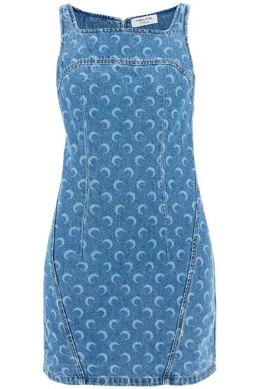 MARINE SERRE "denim moon mini dress for Fashionable Mini Dress with Slits