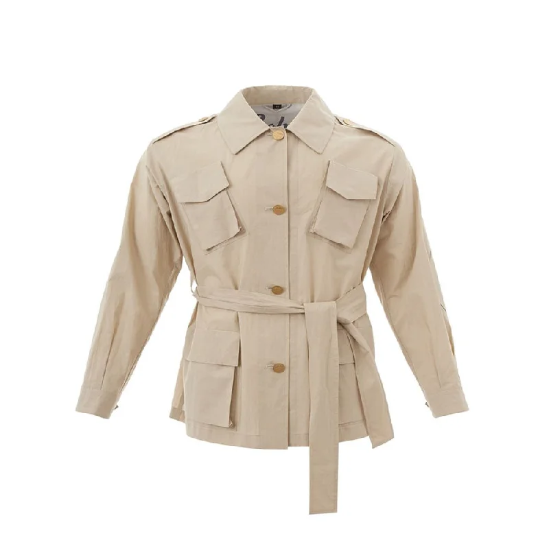 Elegant Beige Cotton Jacket For Stylish Women Ribbed Jacket Pleated Jacket Ruffled Jacket Elegant Beige Cotton Jacket For Stylish Women Ribbed Jacket Pleated Jacket Ruffled Jacket