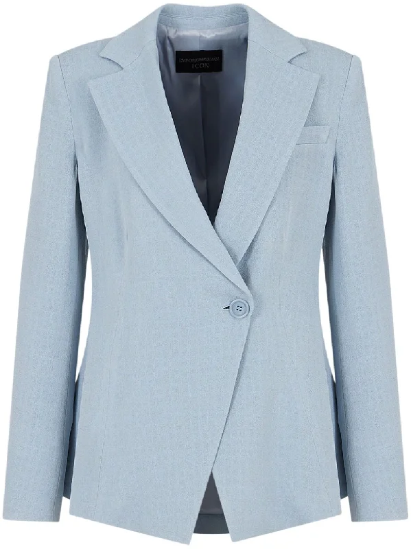 Emporio Armani Capsule Pre Jackets Clear Blue Satin Jacket Silk Jacket Chiffon Jacket Emporio Armani Capsule Pre Jackets Clear Blue Satin Jacket Silk Jacket Chiffon Jacket